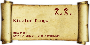 Kiszler Kinga névjegykártya