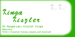 kinga kiszler business card